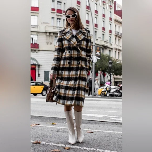 Sand Copenhagen Clareta‎ Plaid Coat